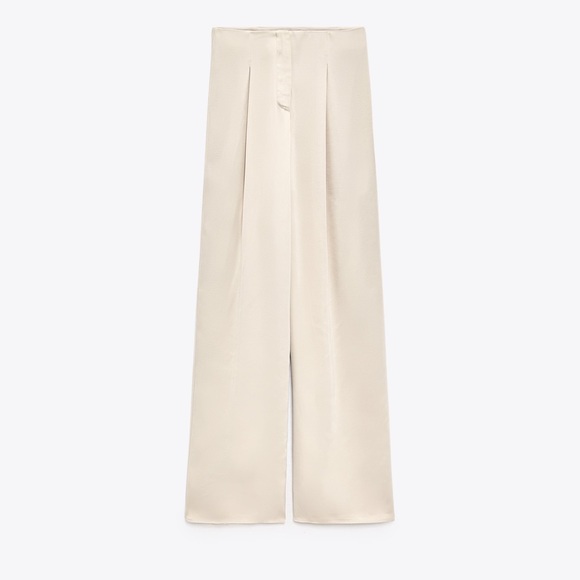 Zara Pants & Jumpsuits Nwt Zara Satin Full Length Pants Poshmark
